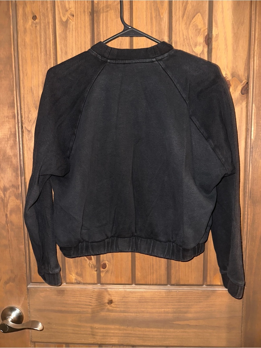 adidas Black Cropped Crewneck Sweatshirt with Logo - Picture 4 of 4